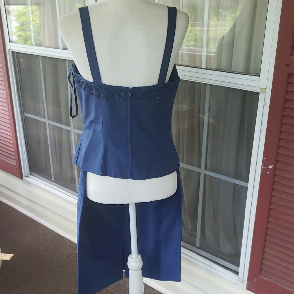 KIR Elegant Embellish Blue‎ 3 Pcs. Skirt Suit